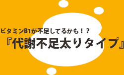 ビタミンB1が不足してるかも?「代謝不足太りタイプ」
