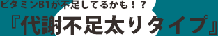 ビタミンB1が不足してるかも?「代謝不足太りタイプ」