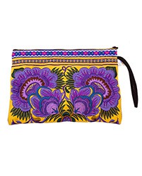 ハンドメイドフラワー刺繍ポーチ