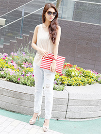 ボーダークラッチバッグ