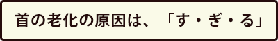首の老化の原因は、「す・ぎ・る」