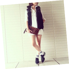 「モノトーン×レオパード」