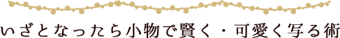 いざとなったら小物で賢く・可愛く写る術