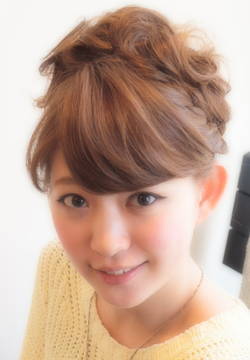 編み込みサイドアップヘアアレンジ　|hair design Rinto
