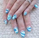 ホワイト、ブルー、水色のプッチ柄|Nail salon Reir