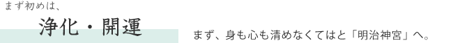  まずはじめは、浄化・開運　まず、身も心も清めなくてはと「明治神宮」へ。