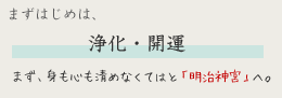   まずはじめは、浄化・開運　まず、身も心も清めなくてはと「明治神宮」へ。
