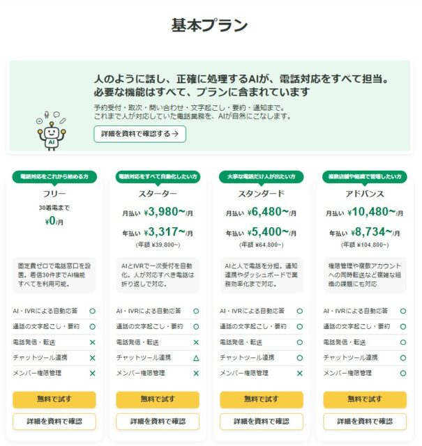 料金表