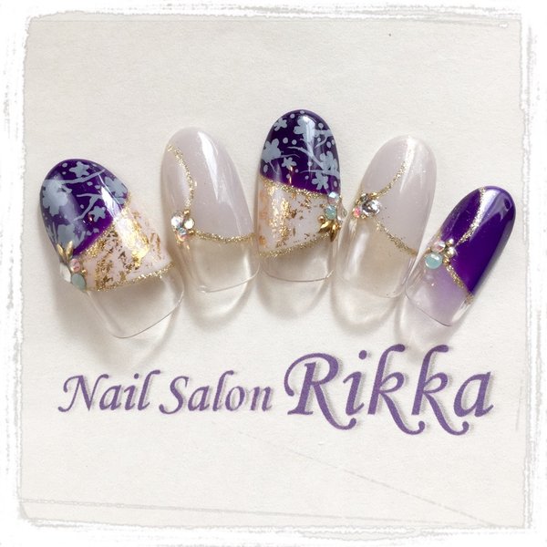 Nail Salon Rikka ［茨城県/古河］ 着物や浴衣に合わせたい！和テイストなホイルネイル