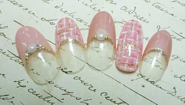 HAPPYネイル佐世保店 ［長崎県/佐世保］ きれいめファッションとの相性抜群！エレガントツイードデザイン