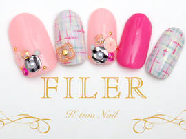 K-two Nail FILER ［大阪府/梅田］ まるでバービーちゃんになった気分♡ちょっぴり冒険したツイードデザイン