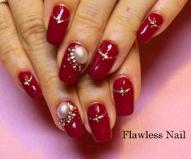 Flawless　Nail ［東京都/恵比寿］ シンプルワンカラーはパールが映える！秋ボルドーで大人デザインに