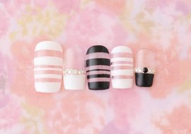 ネイルサロンPurimo ［東京都/恵比寿］ 【ボーダー×クリア】涼やかショートネイル