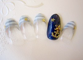 ディアリリー ［埼玉県/浦和］ 【ボーダー×フレンチ】マリンショートネイル