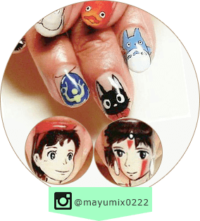 キキ　もののけ姫　ジブリネイル写真　