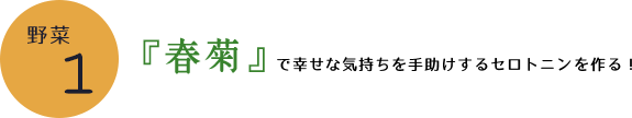 『春菊』で幸せな気持ちを手助けするセロトニンを作る！
