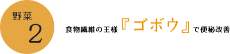 食物繊維の王様『ゴボウ』で便秘改善