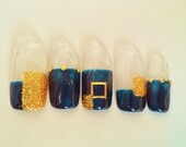 フラットフレンチのラメスクエアネイル|Ｒｅｌｕｈａ　nａｉｌ