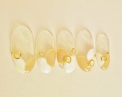 ダブル丸フレンチネイル|Ｒｅｌｕｈａ　nａｉｌ