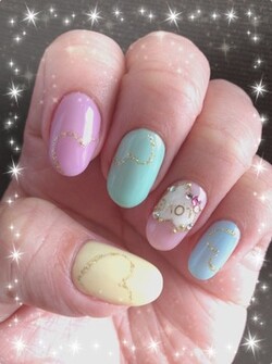 パステルカラー×ハートネイル|Nail  Salon Rikka