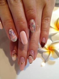 ハートフレンチ☆ピーコック|nail salon sou　心斎橋店