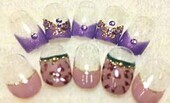 ムラサキフレンチ＆豹柄ネイル|ネイルスタジオViVi たまプラーザ店