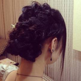 編み込み アップスタイル|ヘアメイクJUNO