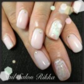 ワンカラー×シェルネイル|Nail  Salon Rikka