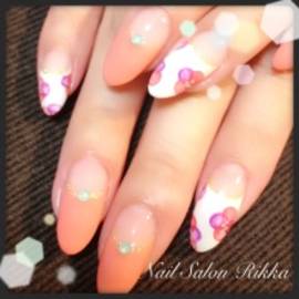 逆フレンチ×たらしこみアート|Nail  Salon Rikka
