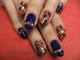 アニマル×ネイビー|Nail Salon Pucci