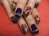 アニマル×ネイビー|Nail Salon Pucci