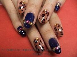 アニマル×ネイビー|Nail Salon Pucci