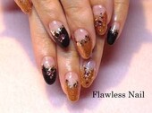 ゴールド×ブラックフレンチ|Flawless　Nail