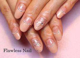 リボンアート×パールライン|Flawless　Nail