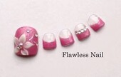ピンク×３Dフラワー|Flawless　Nail