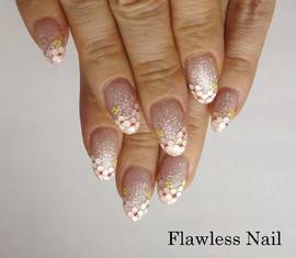 ホロフラワー×ラメグラデーション|Flawless　Nail