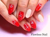赤ストーンアート|Flawless　Nail