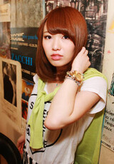 前髪パーマ＆艶ストレート|Raffine三宮