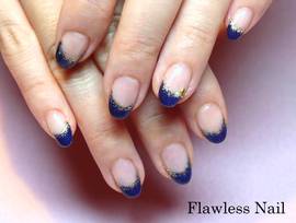 ネイビーフレンチ|Flawless　Nail
