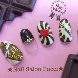 バレンタイン チョコレートネイル 7761 Nail Salon Pucci ネイルサロンプッチ 東京都 阿佐ヶ谷 のネイル デザインカタログ ビューティーパーク