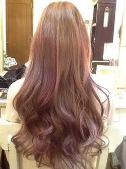 ハイライトMIXとラベンダーパープルのグラデーション