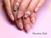 ベージュパール×ストーン|Flawless　Nail