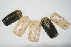 辛口ヒョウ柄デザインネイル