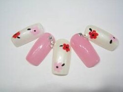 ワンカラー&amp;お花のアート