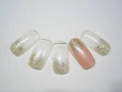 シルバー&amp;ピンクラメグラデーション