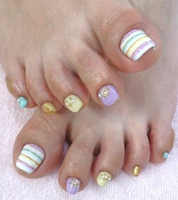 パステルボーダー☆フットジェル