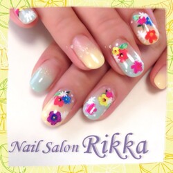 ボタニカル風ネイル|Nail  Salon Rikka