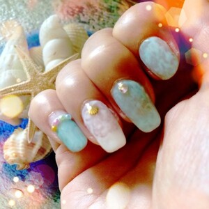 波の音が聞こえる マーメイドネイル プライベートネイルサロン Cream Puff プライベートネイルサロンクリームパフ 東京都 吉祥寺 のネイルデザインカタログ ビューティーパーク