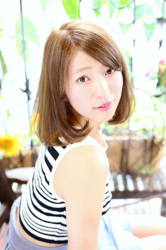 ミルクティー仕立てのワンカールフェミニンボブ|hair design Rinto