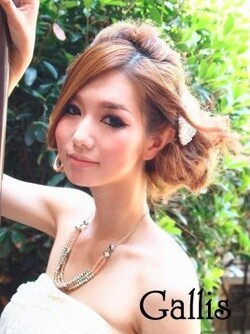 【Gallis】ルーズ編み込みやわらかシニヨンサイドアップ